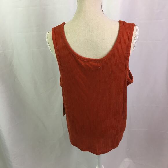 Pink Republic Ribbed Button Down Tank Rust Medium - Picture 6 of 15